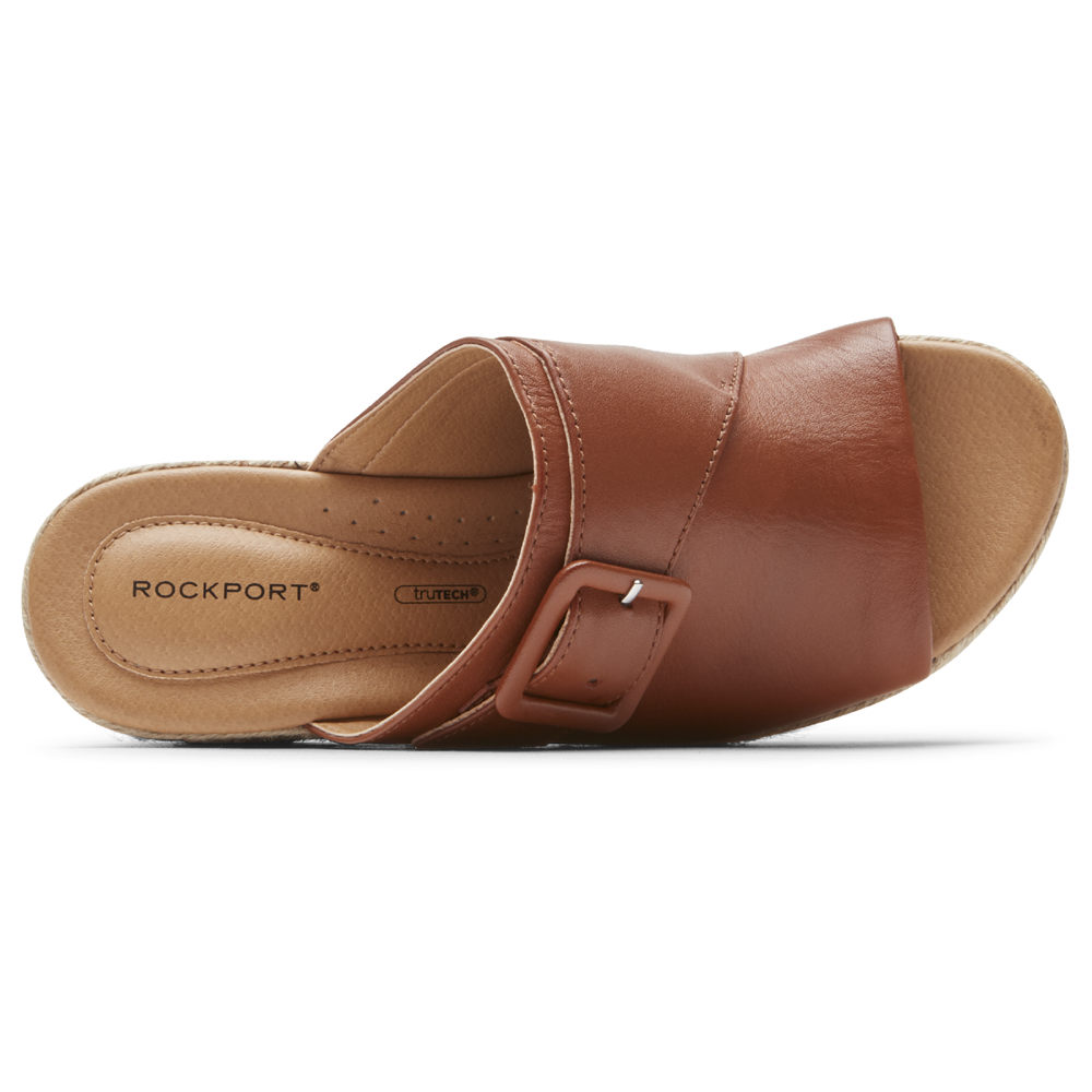 Rockport Badesandaler Dame Brune - Lyla Buckle - XKRL53927